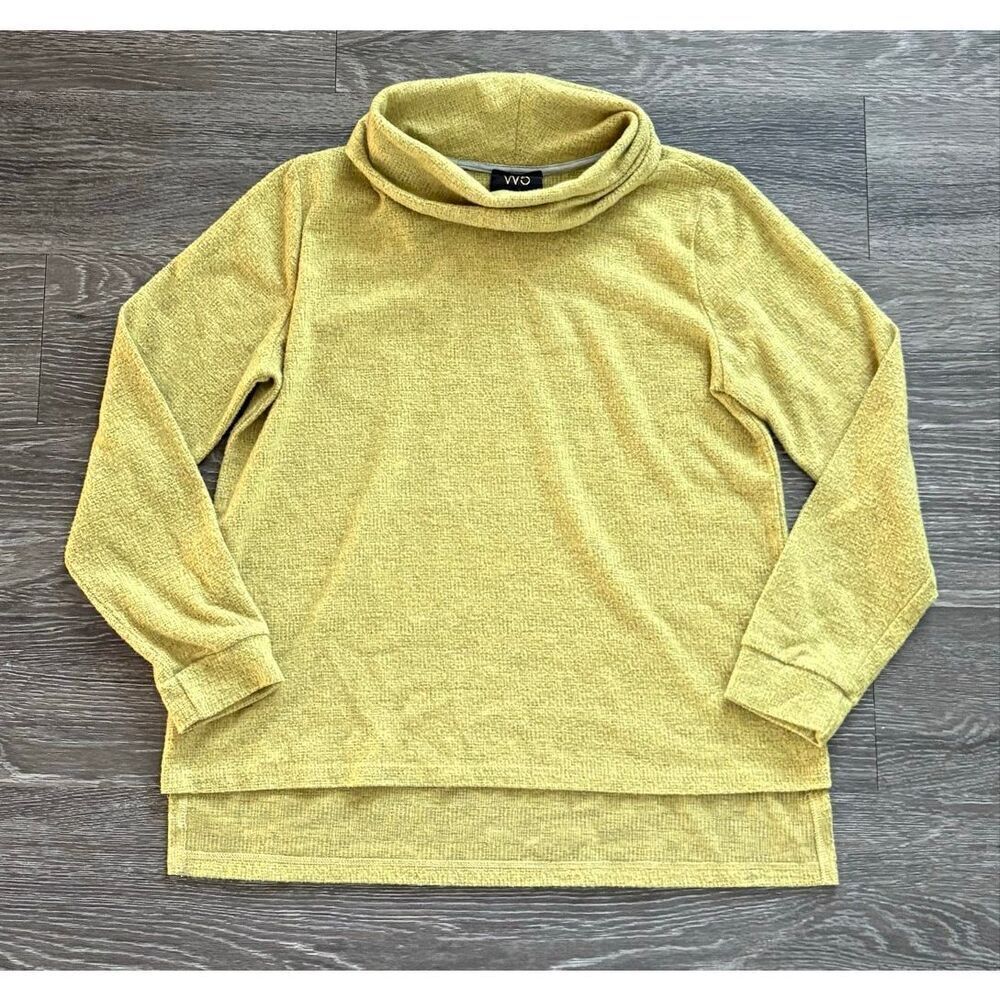 W5 Women’s Chartreuse Green Cowl Neck Sweater Size Medium